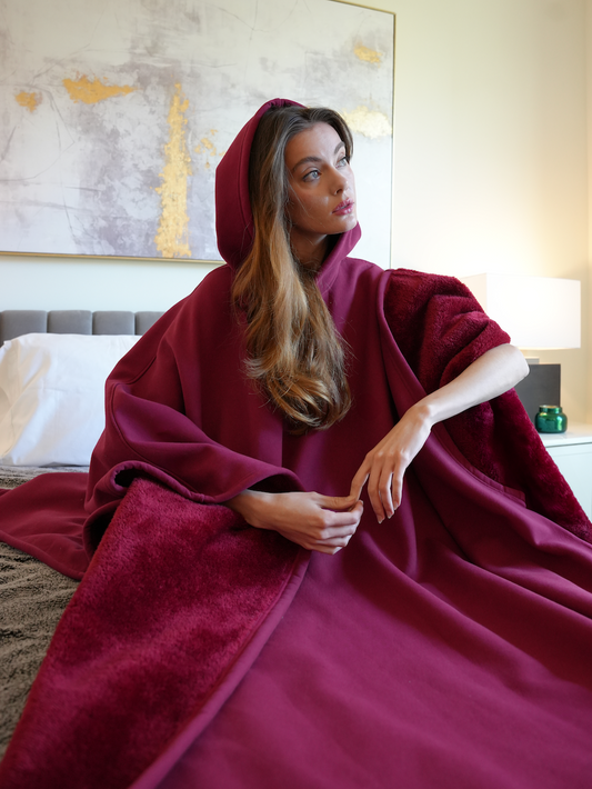 Cozy Warm SnugCloak-Royal Wine