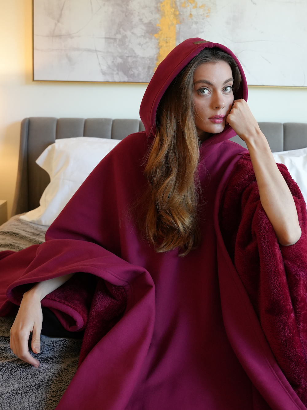 Cozy Warm SnugCloak-Royal Wine