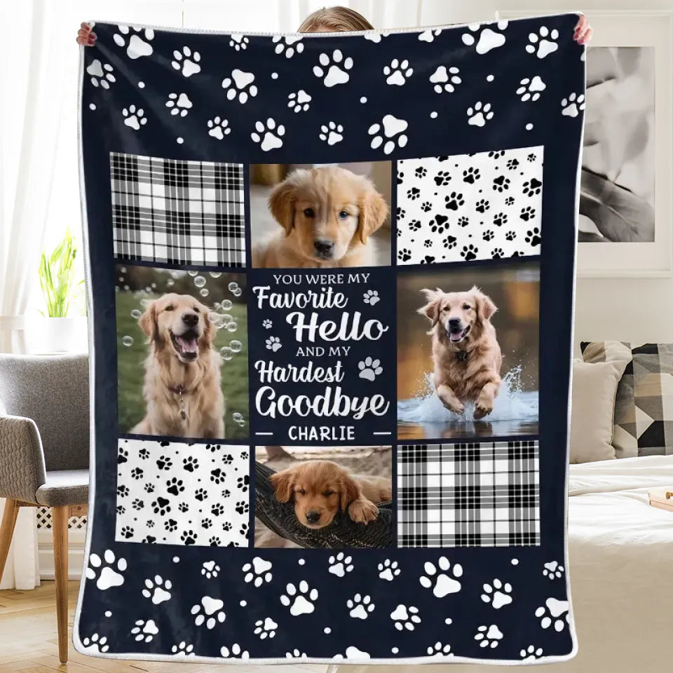 Pet Memorial Photo Blanket – Personalized Gift for Dog Lovers