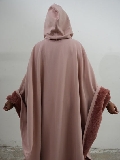 Cozy Hoodie Cloak-Starlight Blush