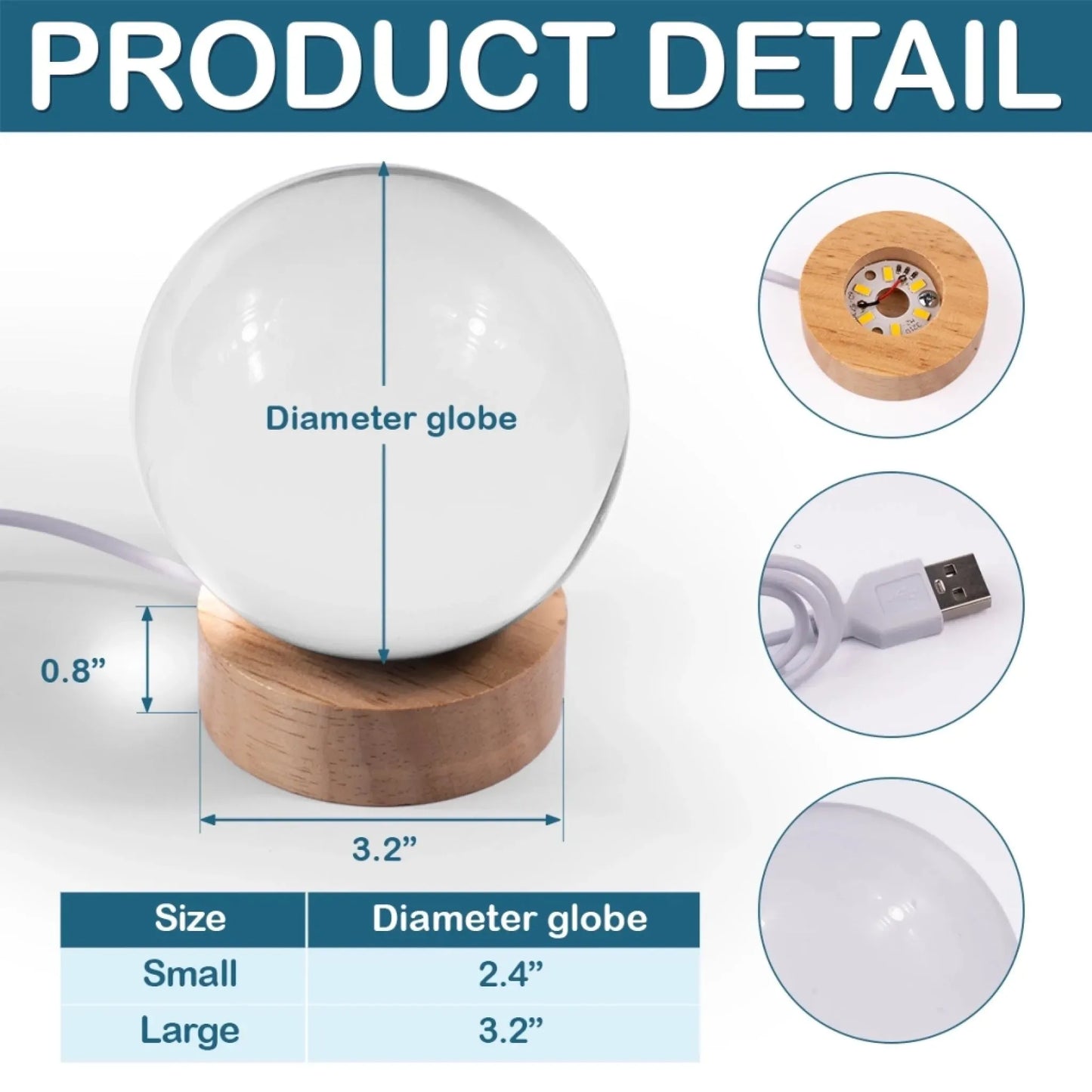 Personalized Pet Photo Crystal Ball Lamp – Custom 3D Laser Engraved Keepsake