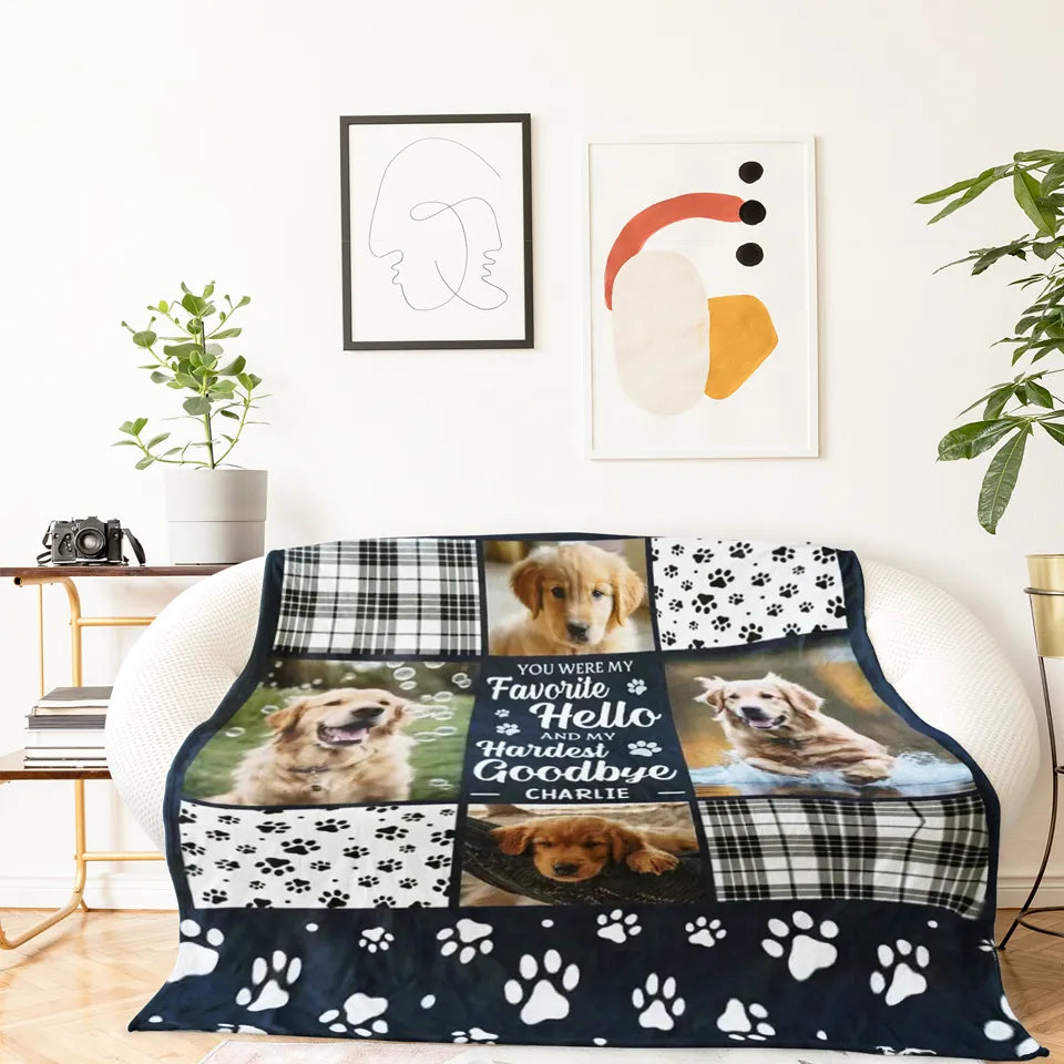 Pet Memorial Photo Blanket – Personalized Gift for Dog Lovers