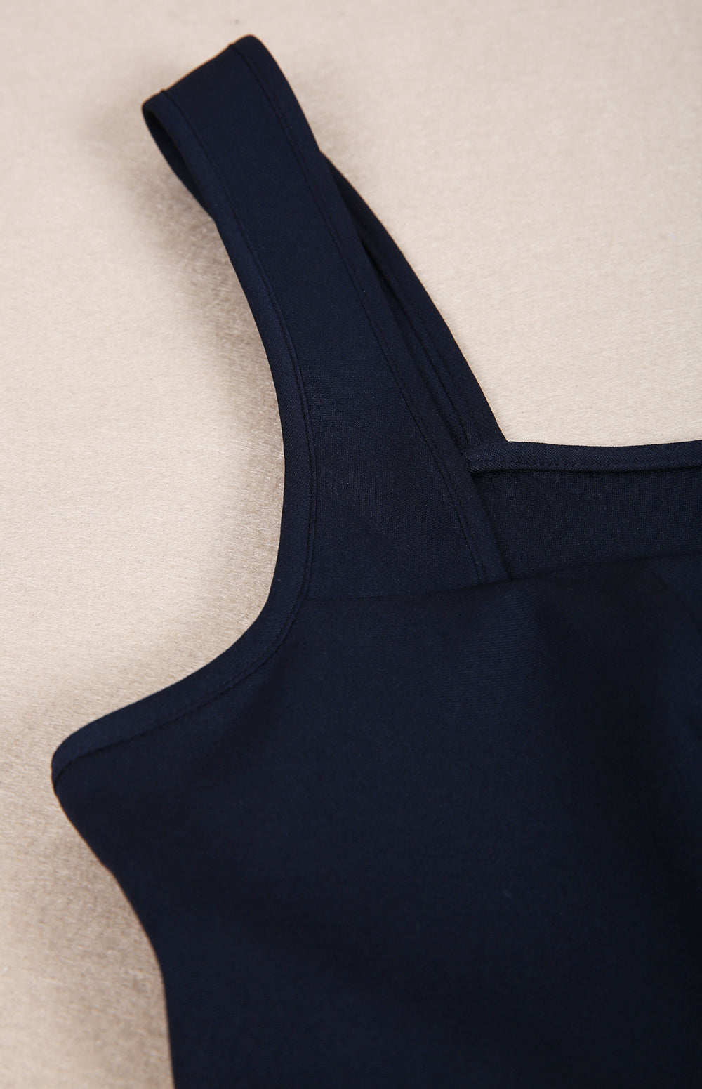 LinkLinke™Chic Empire Waist Strap Deep Navy Midi Dress