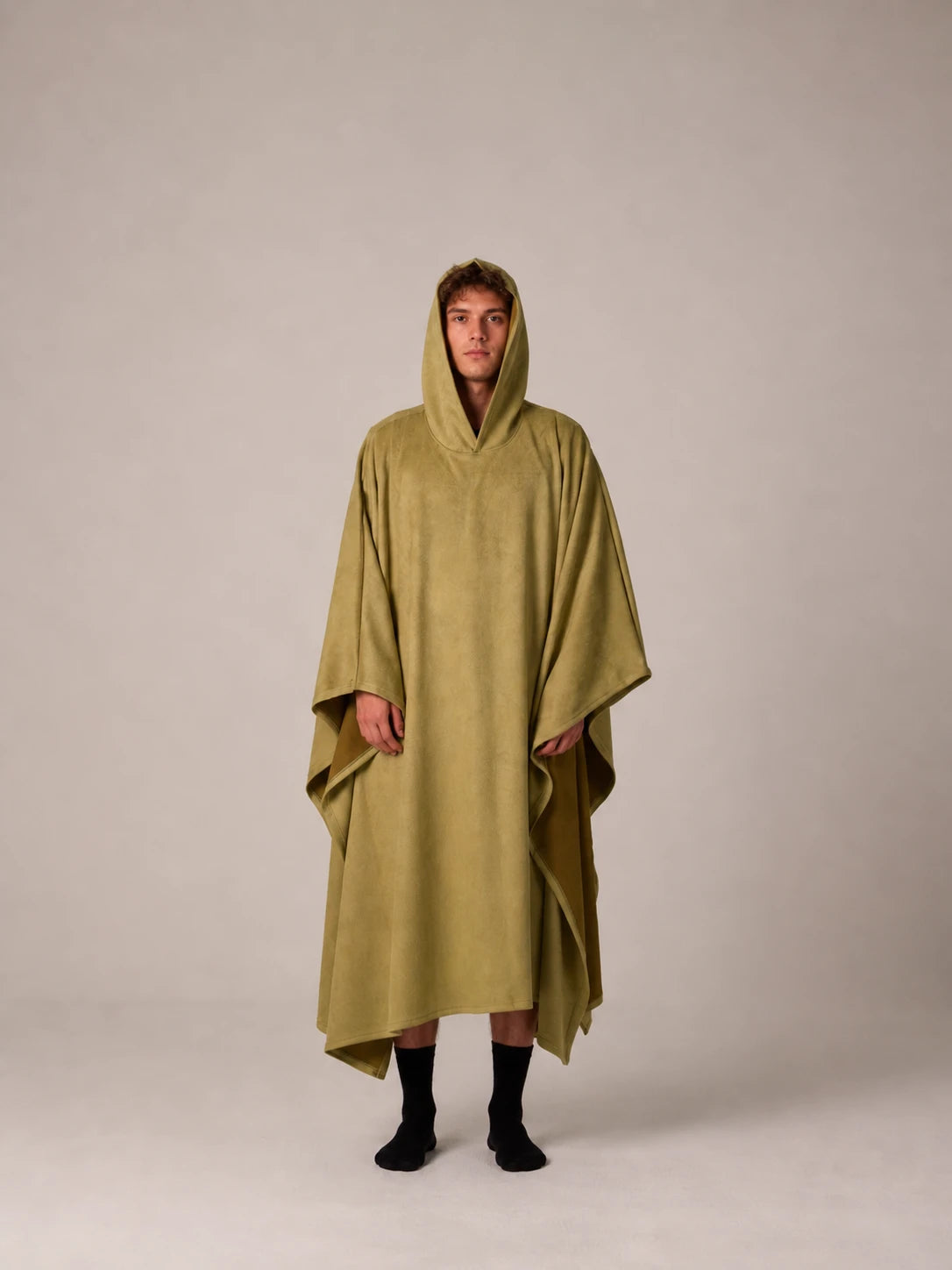 The Suede Cloak -Olive Green