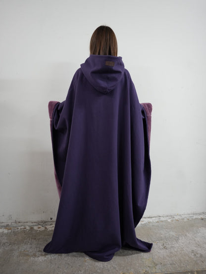 Cozy Hoodie Cloak-Midnight Plum