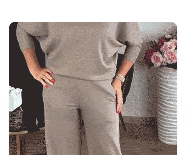 Elegant 3-piece set including long cardigan, top and pants