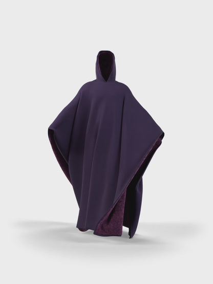 Cozy Hoodie Cloak-Midnight Plum